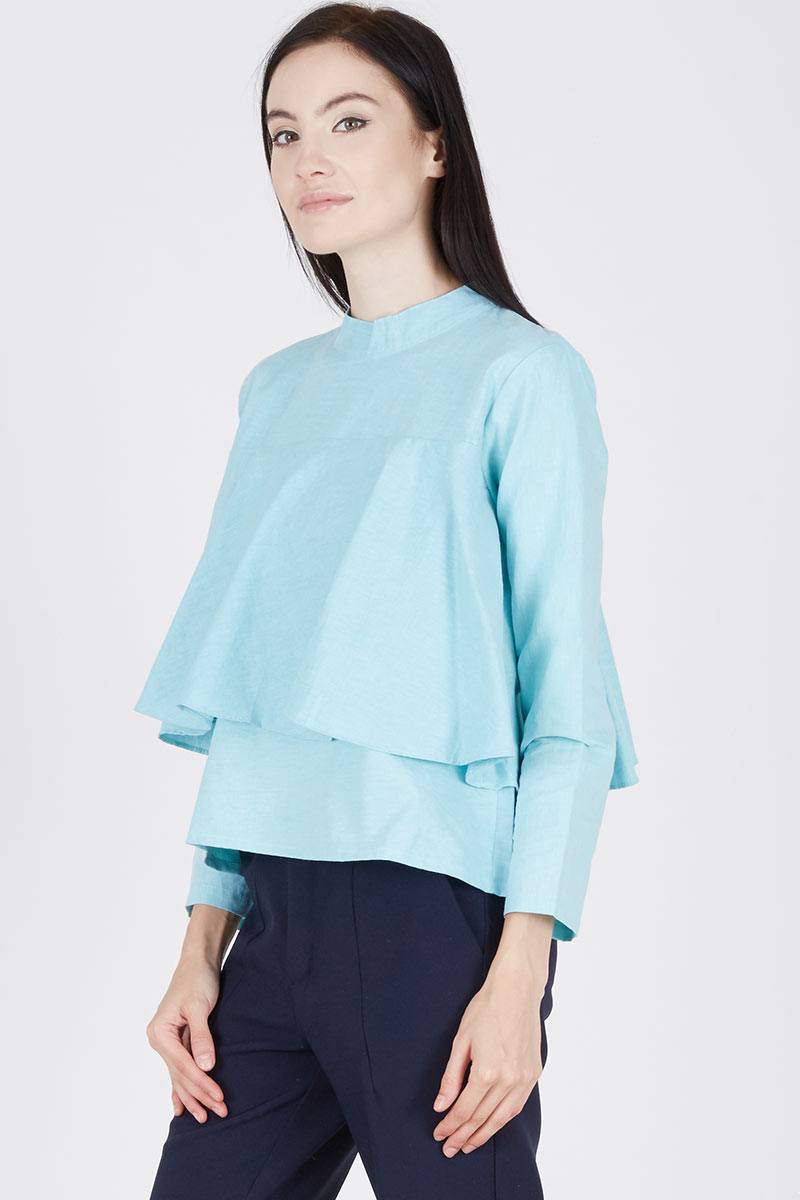 Raquelle Layered Blouse In Mint