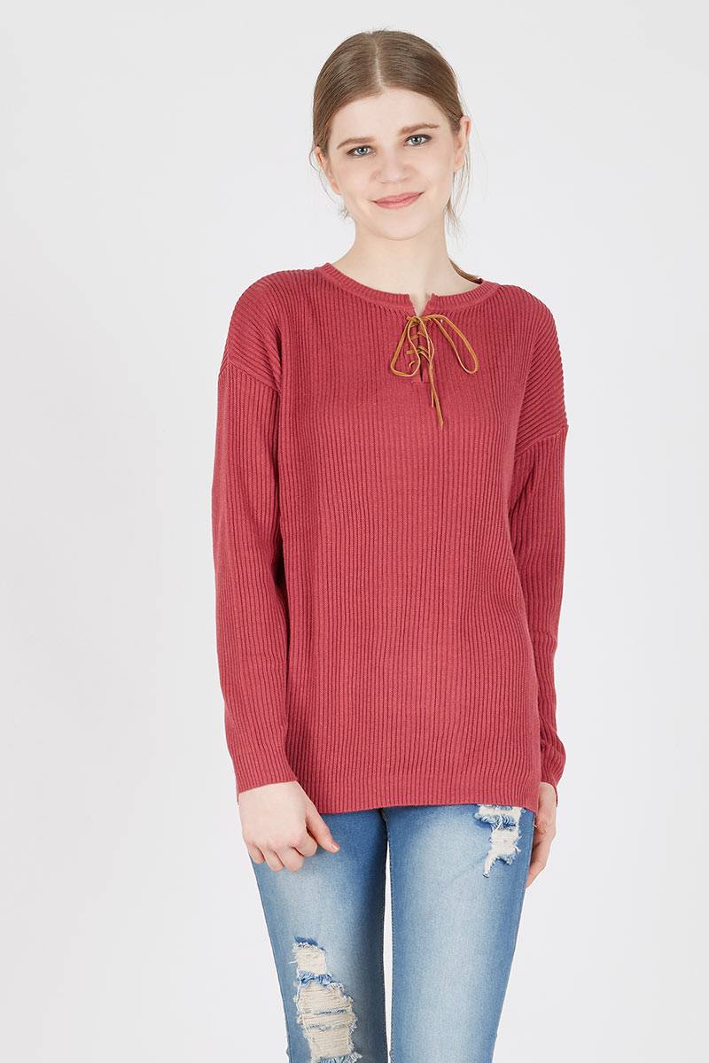 Lacelle Sweater in Dragon Fruit