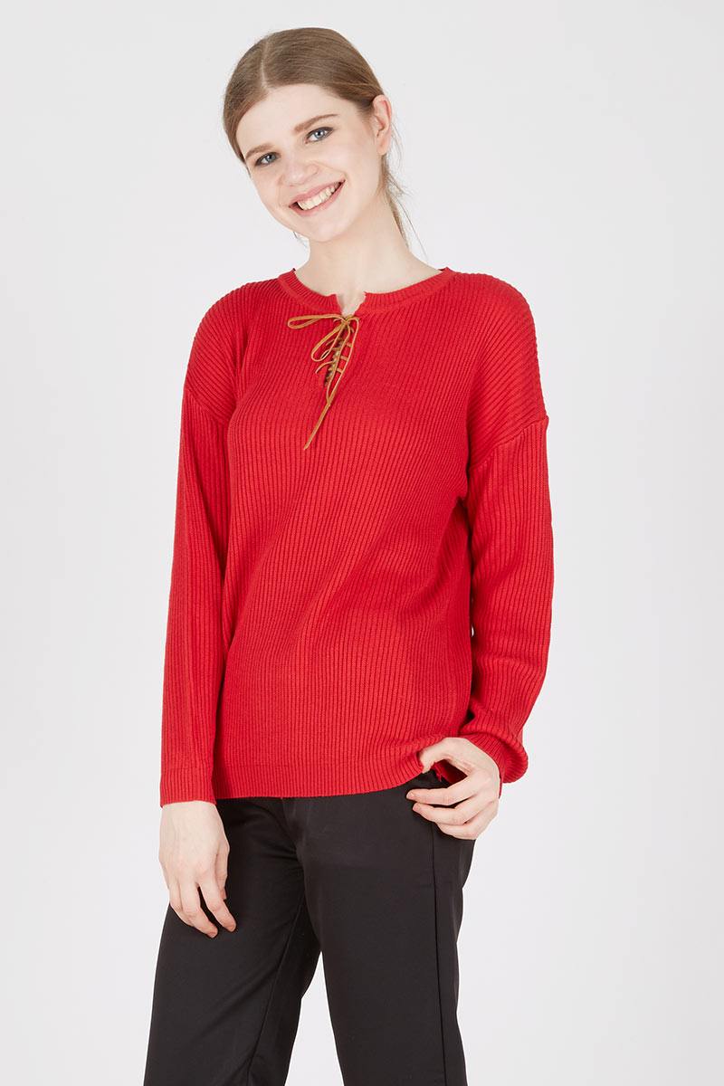 Lacelle Sweater in Red