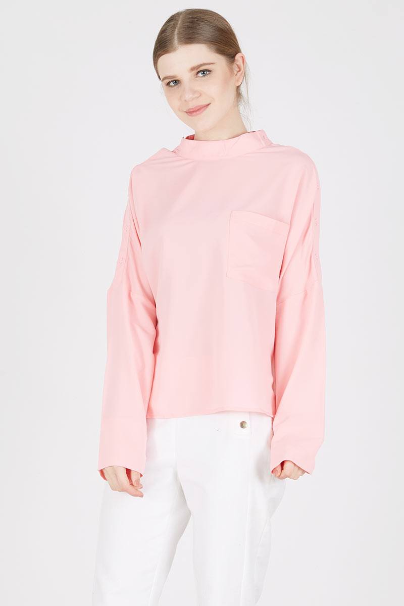 Giulia Soft Flowy Shirt In Pink