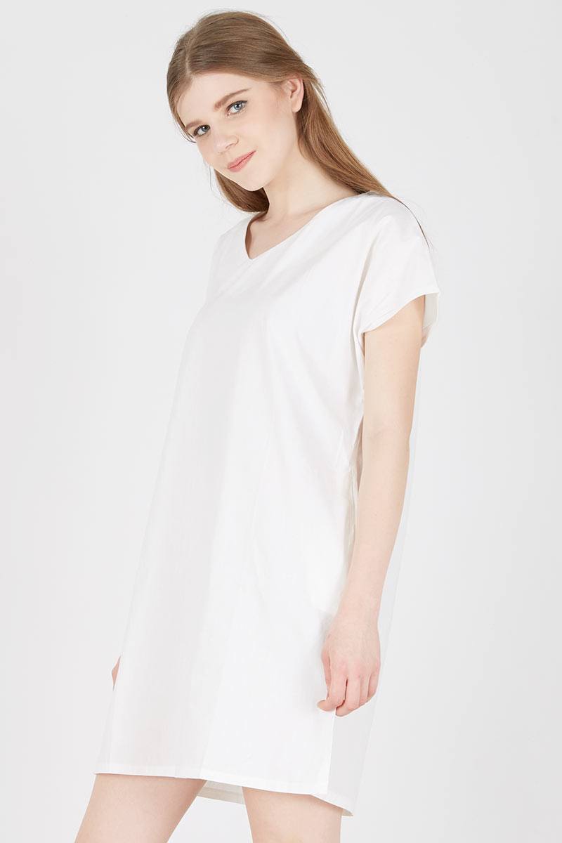 Sasha Plain Dress In White