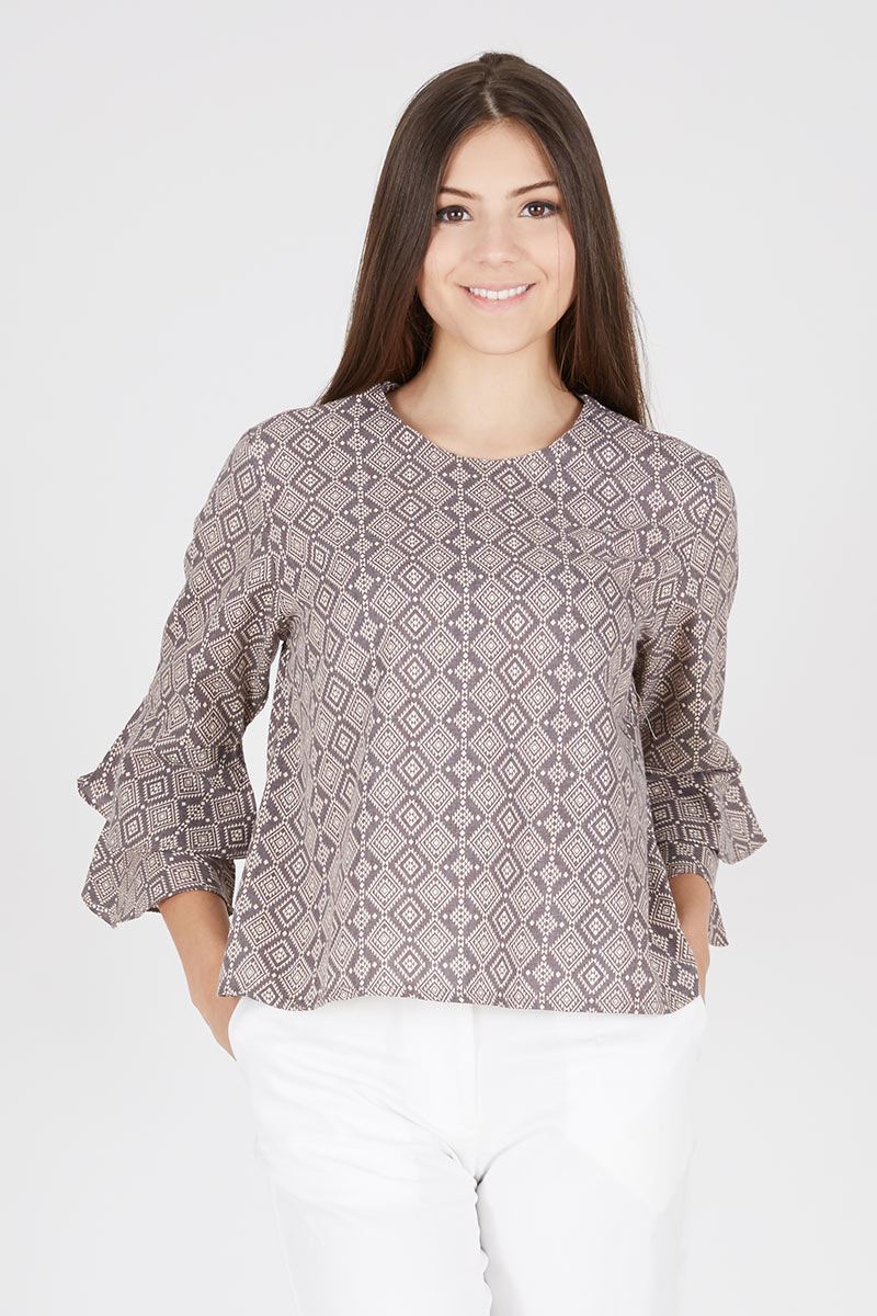 Shannon Stylish Blouse In Brown