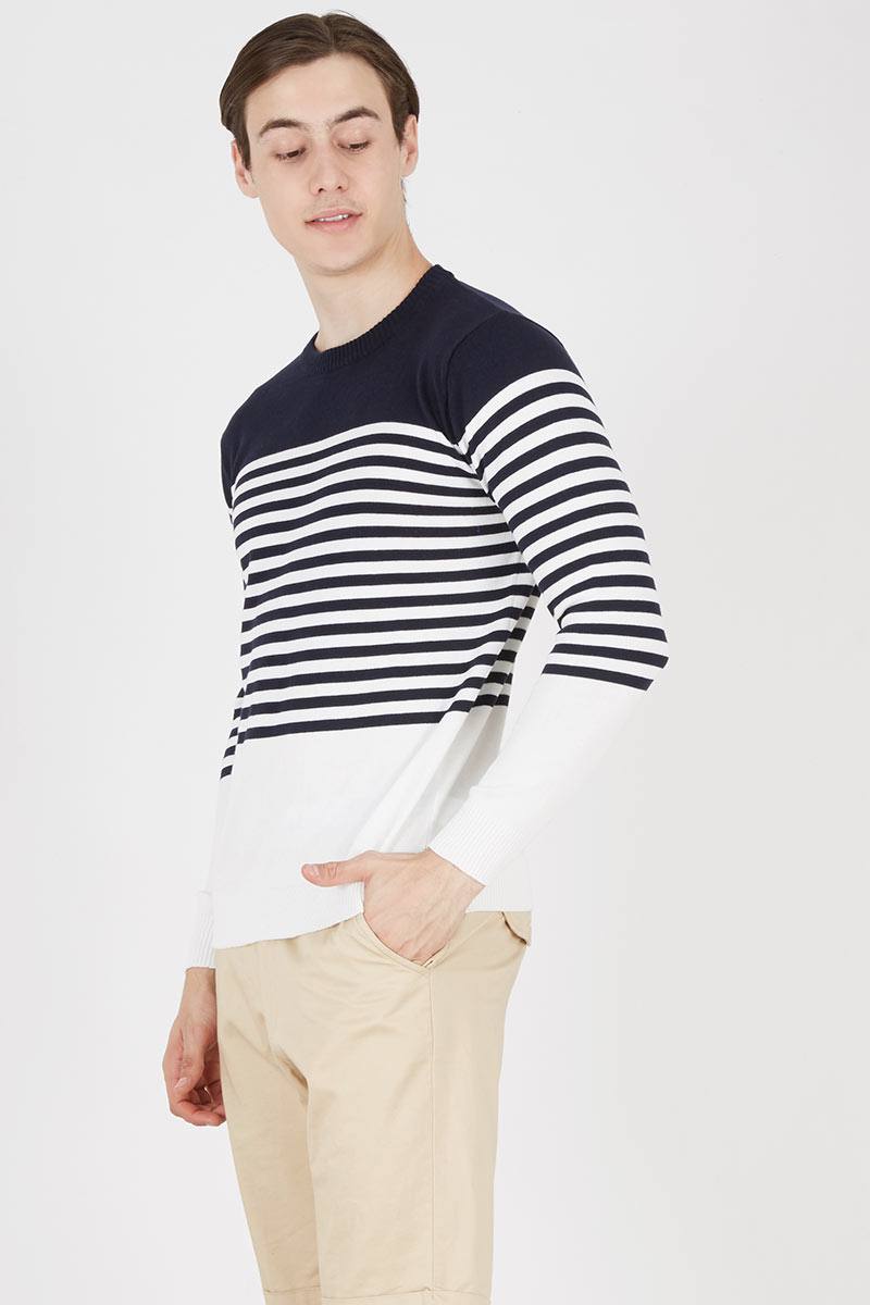 Sweater Stripe Navy-White
