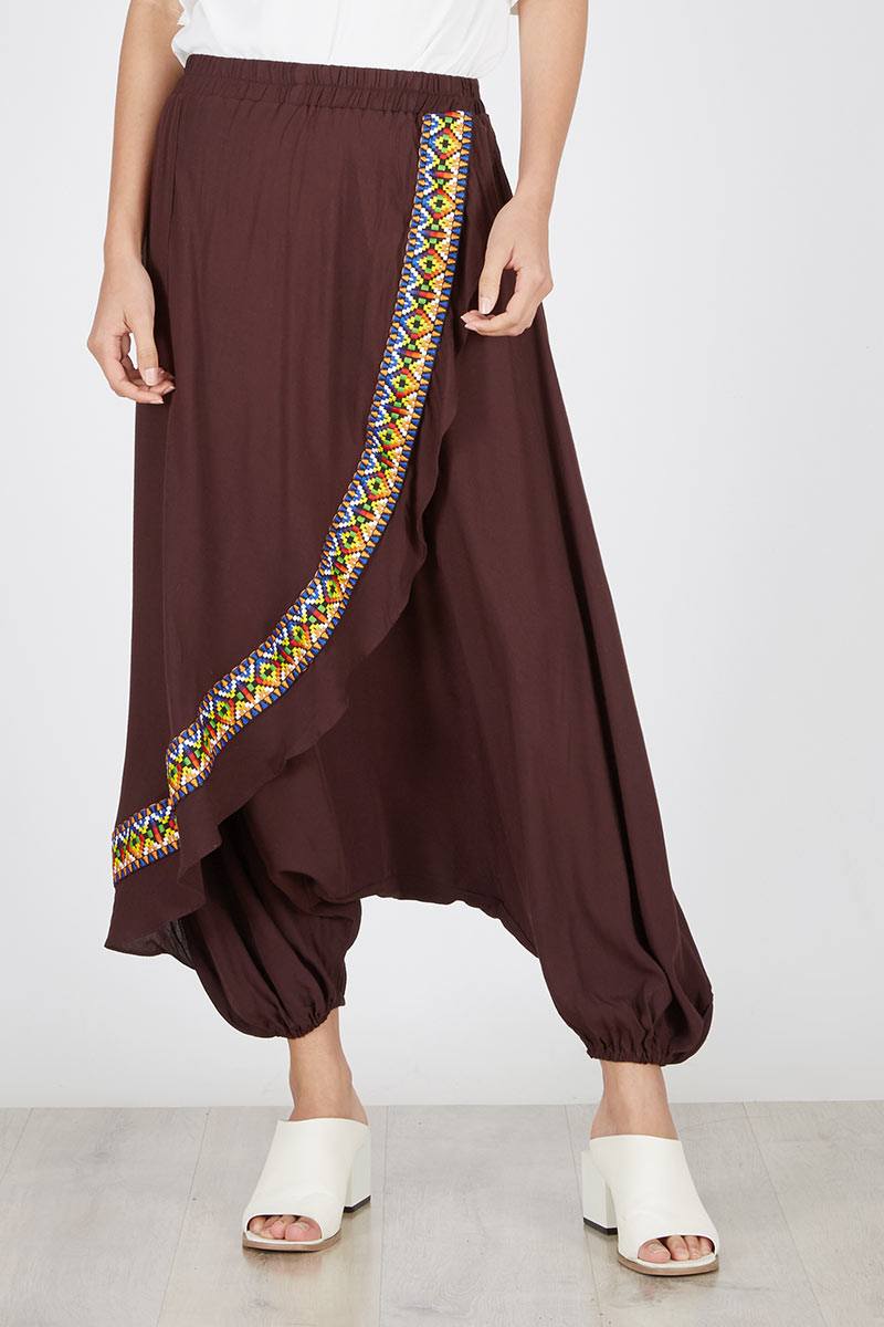 Bonita bordir pants skirt in brown