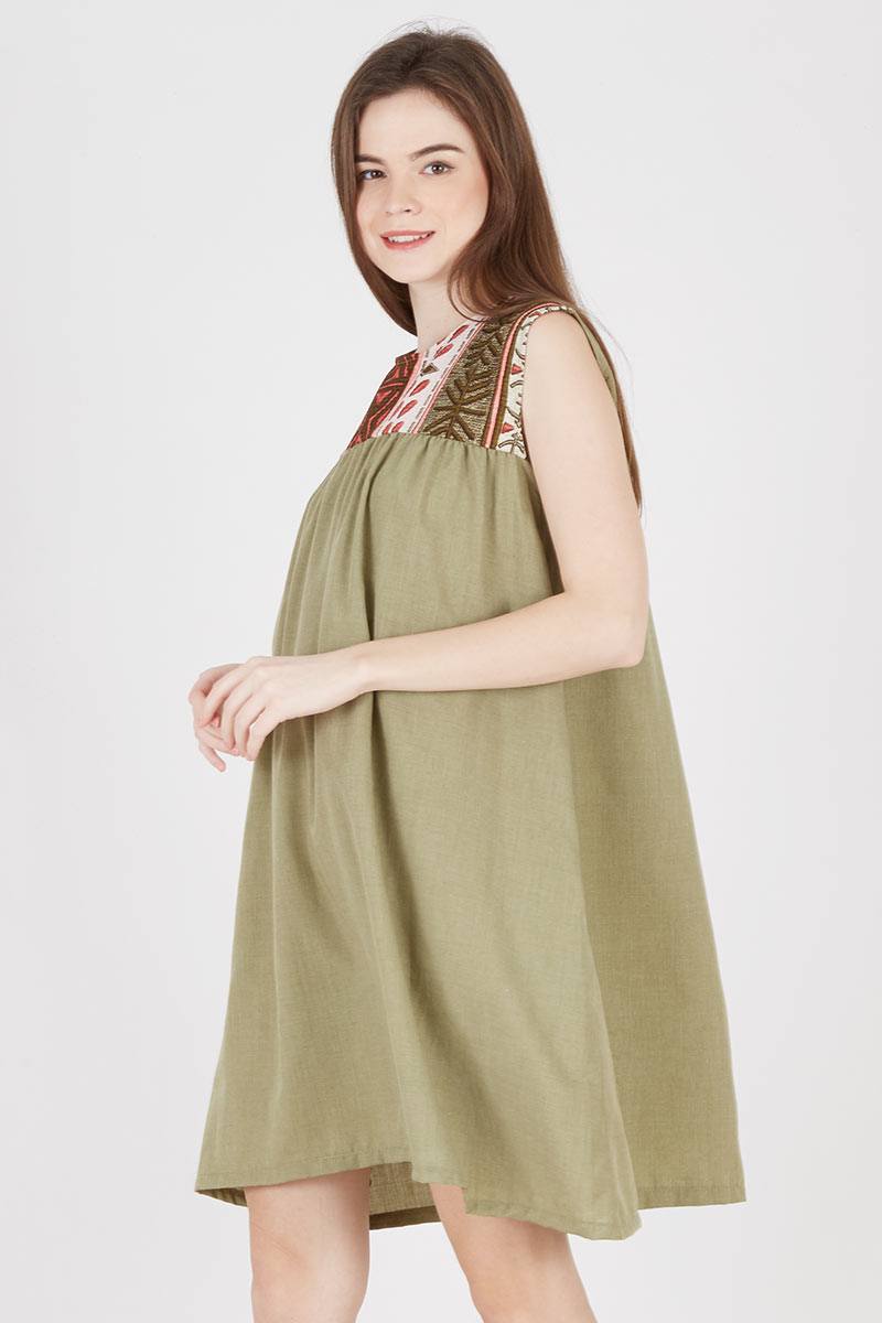 Zakeisha Batik Dress Green