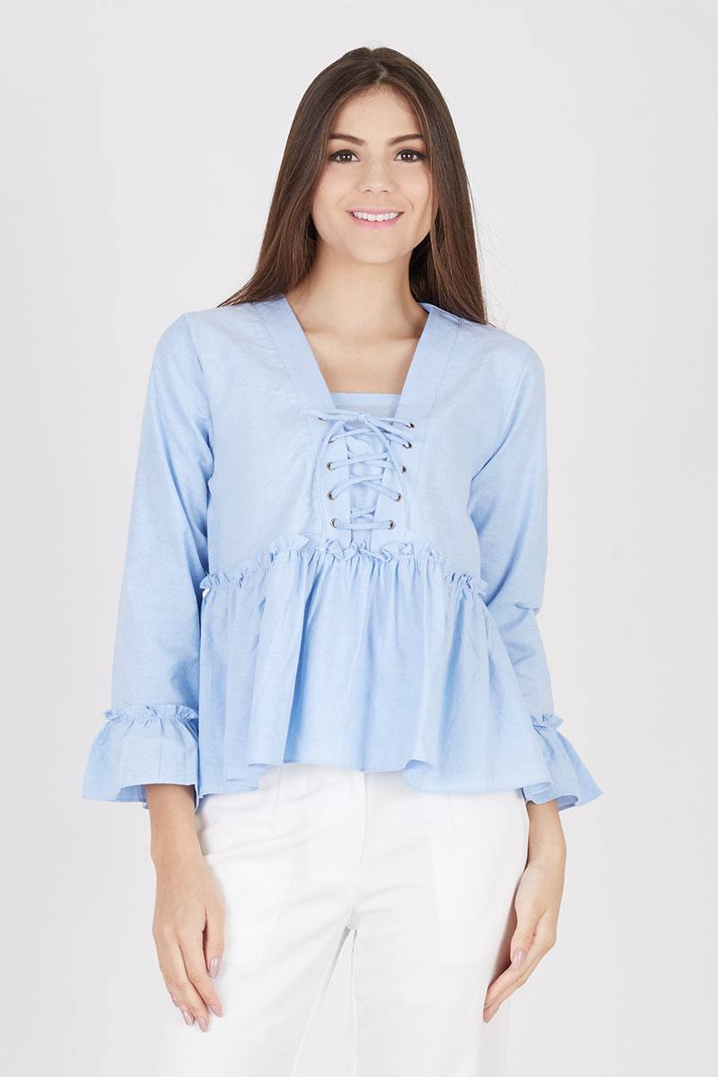 Ursula Rope Blouse In Blue