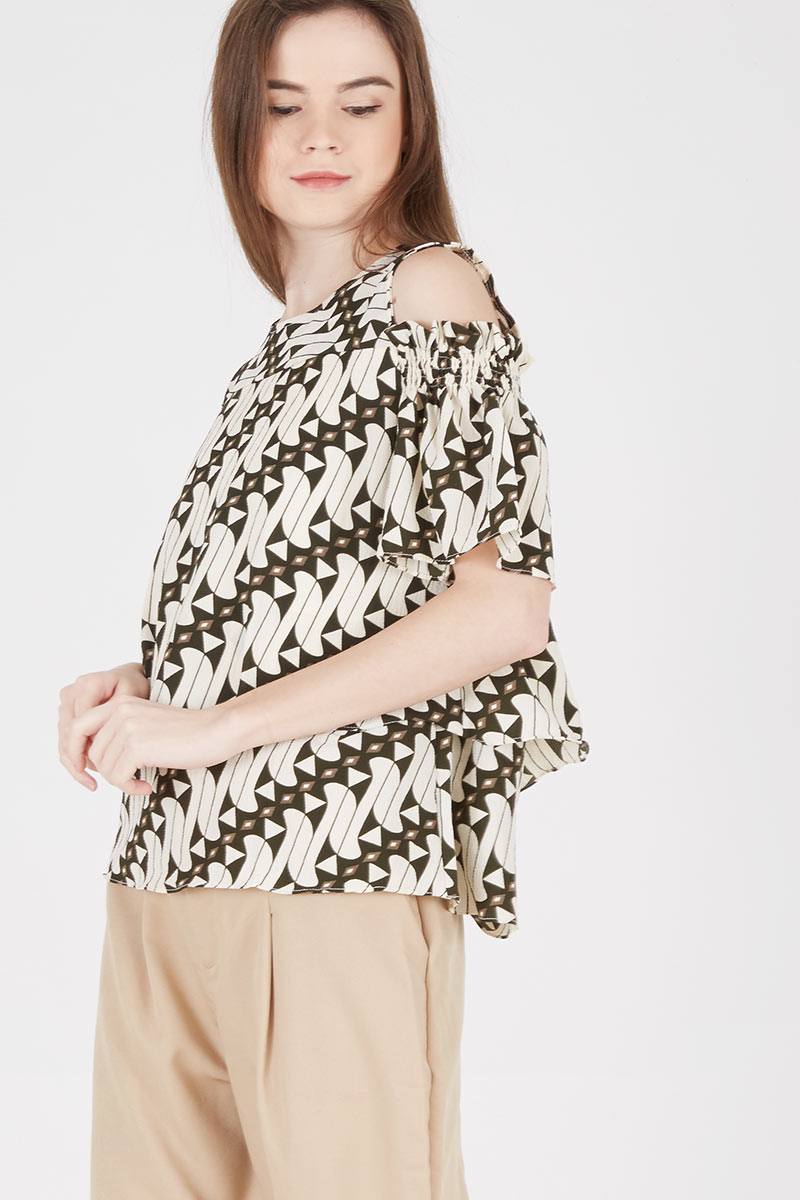 Bubble Batik Top in Brown