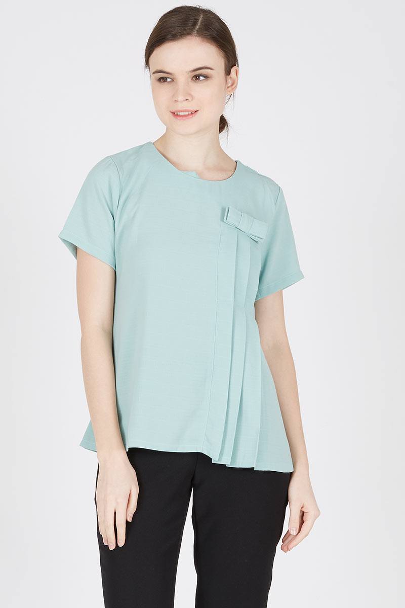 Side Ribbon Blouse in Tosca