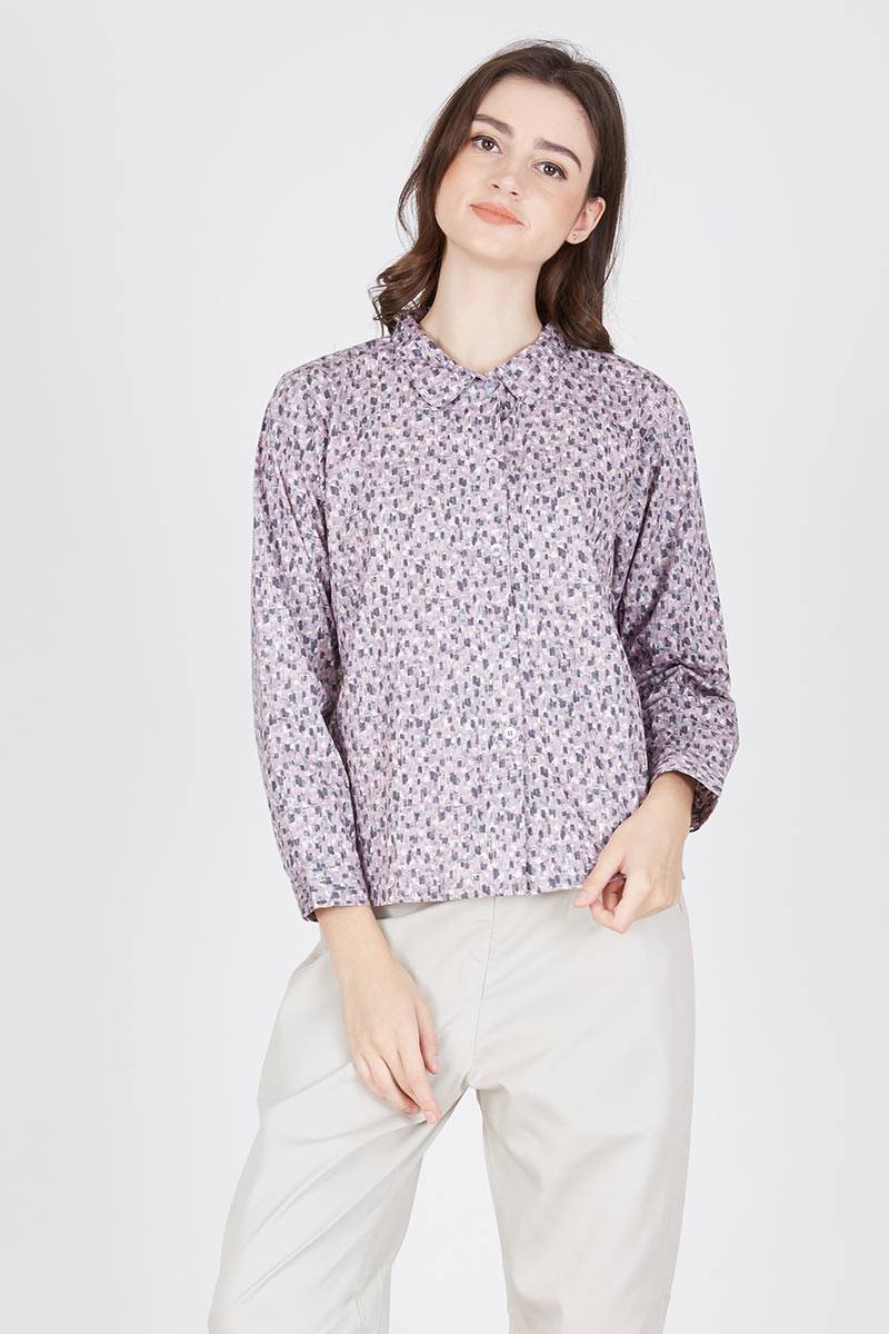 Gyocha Blouse Abstract Dusty Pink