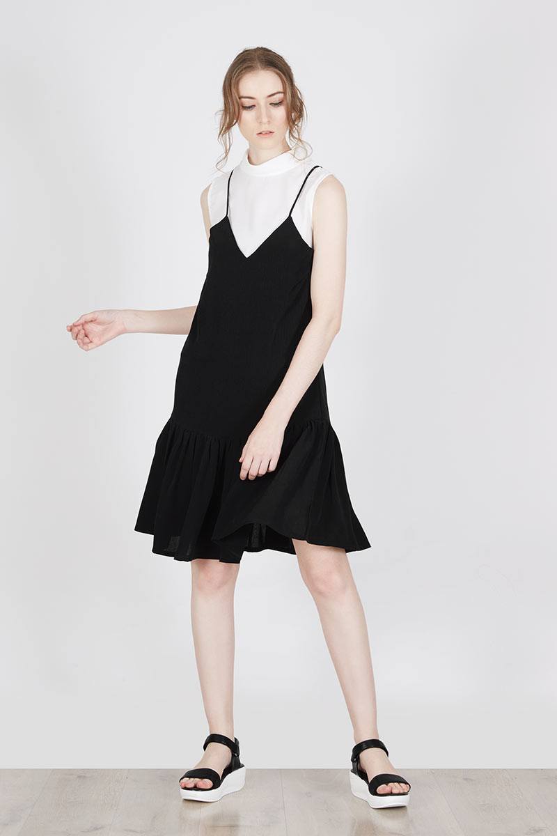 Inez Black Doubel Dress