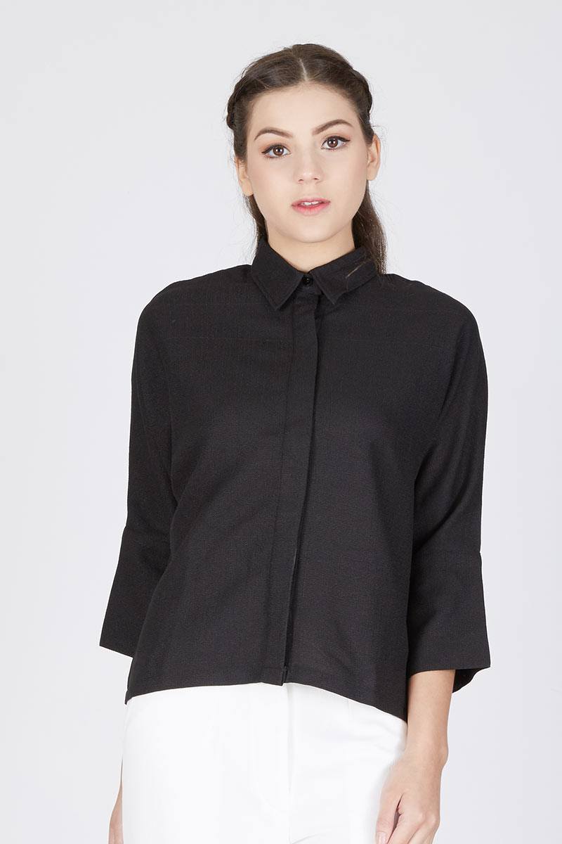 Moana Kimono Shirt Black