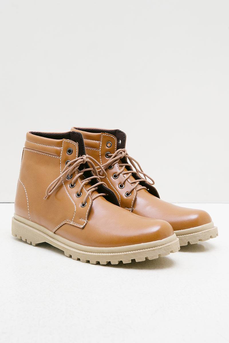 Women Leather 4017 Boots Shoes Camel