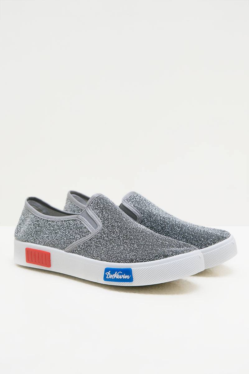 Women Canvas 43180 Casual Shoes Silver