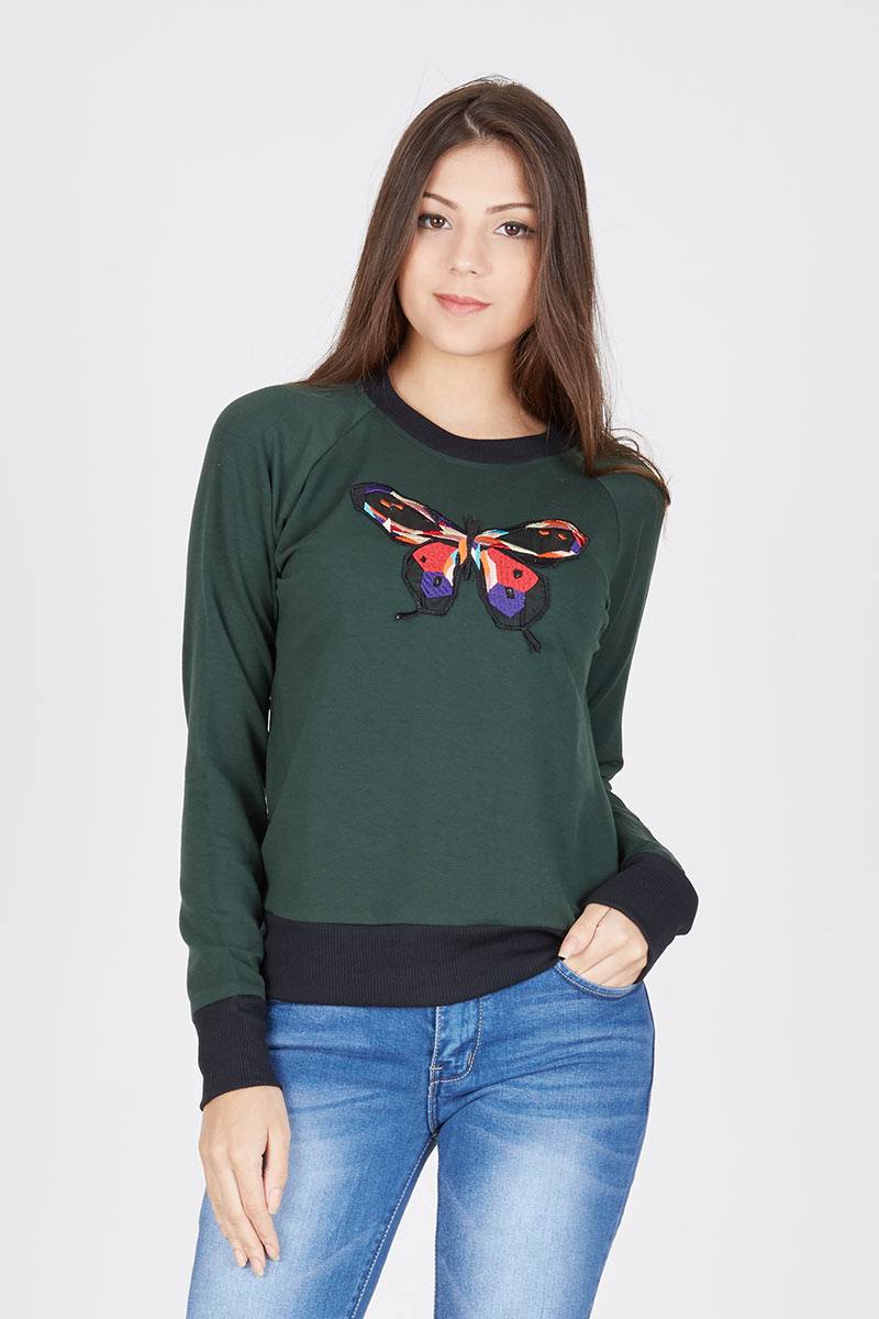 Winny Embroidery Top In Green