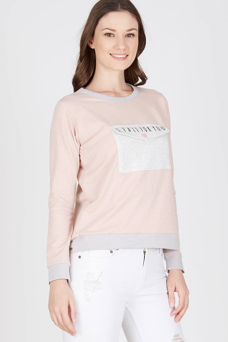 Pocket Sweatshirt in Pink