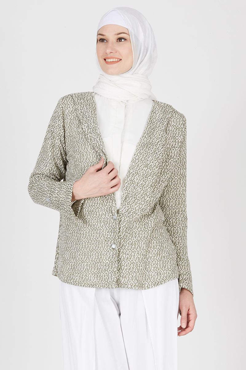Knit Outer Cardigan Green