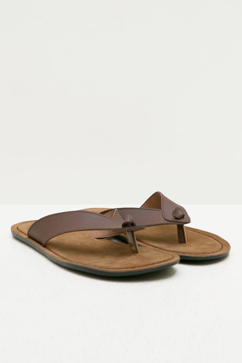 Men Faux Leather Sandals AJ069 Brown