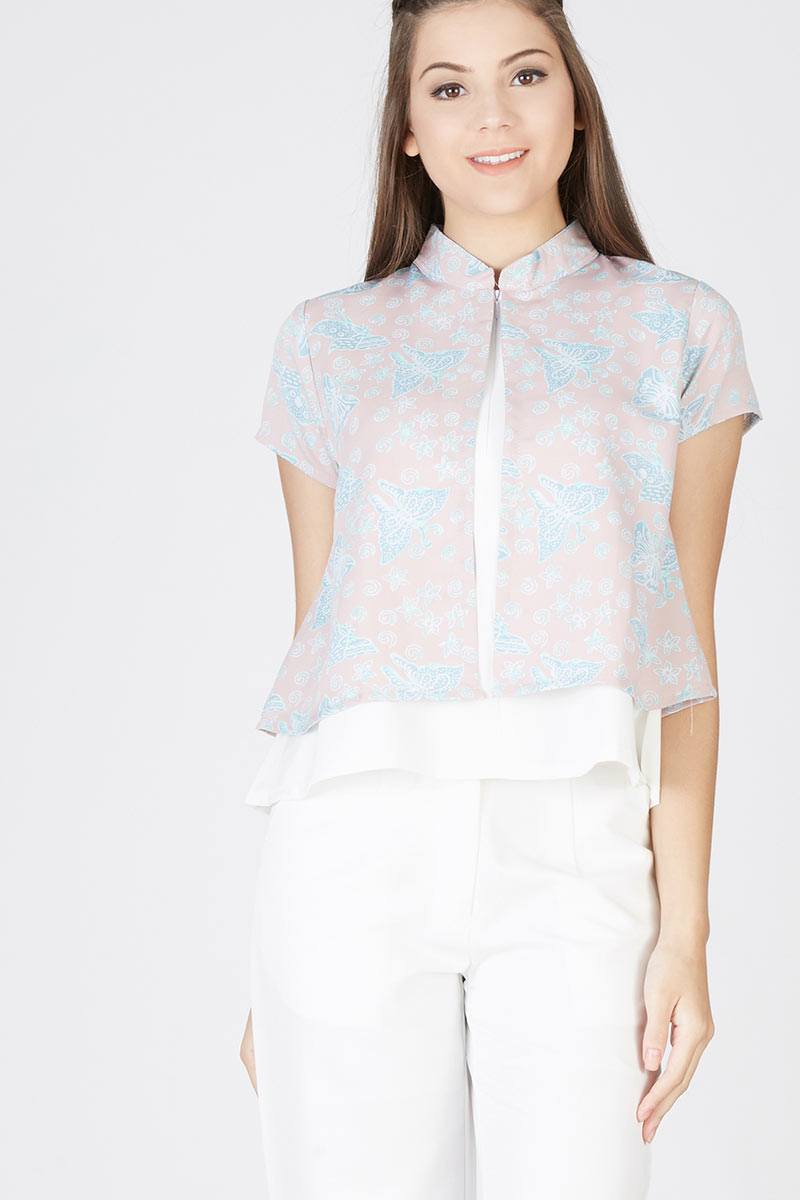 Xena Printed Blouse In Pink