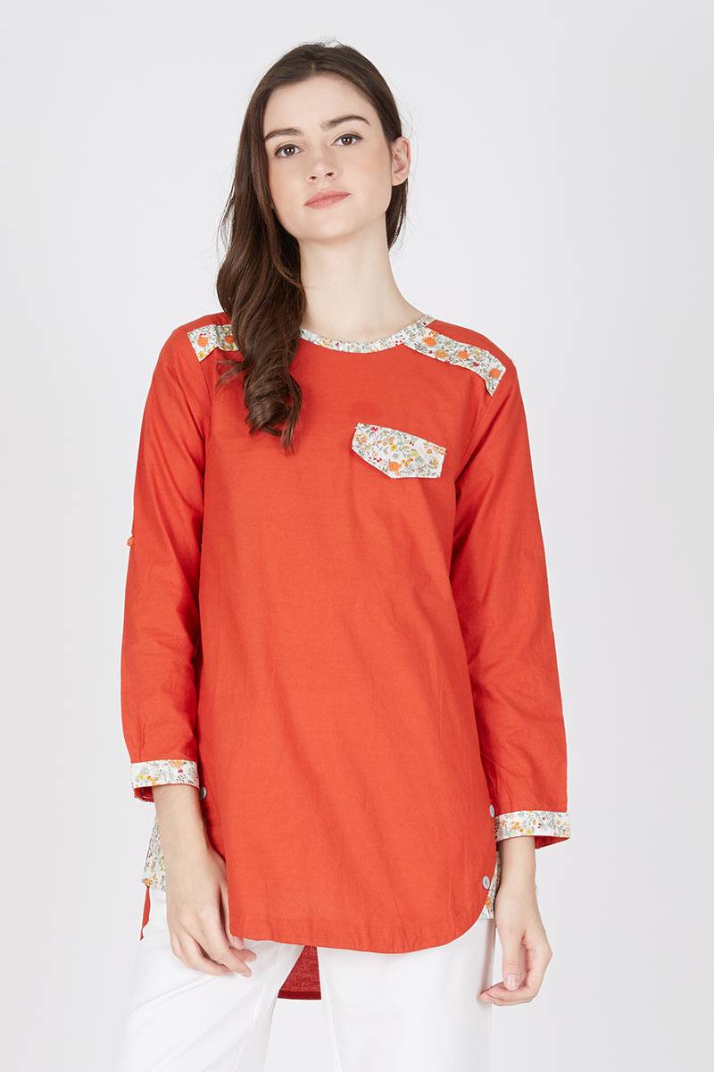 Perry Blouse in Orange