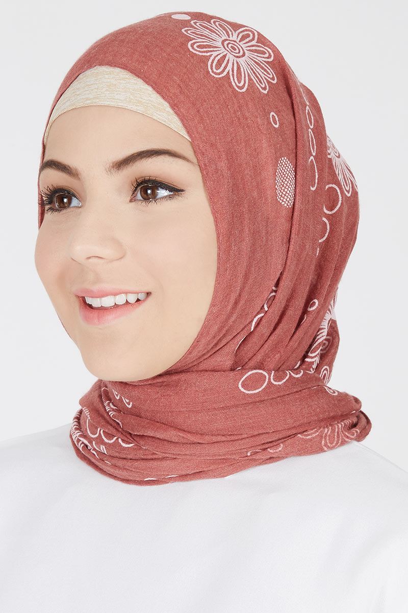 Exclusive For Hijabenka - Pashmina Palika Flawery Maroon