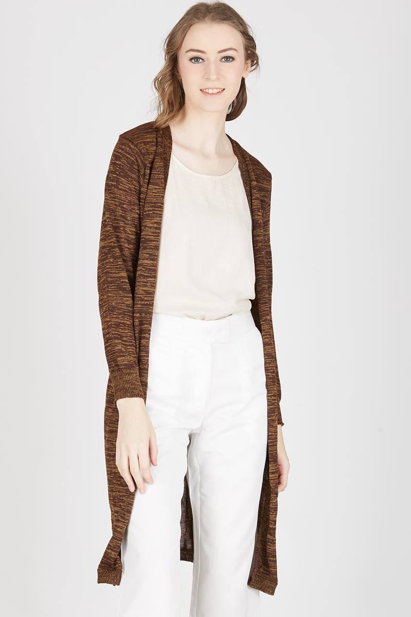 Charissa Knit Long Outer Brown Black