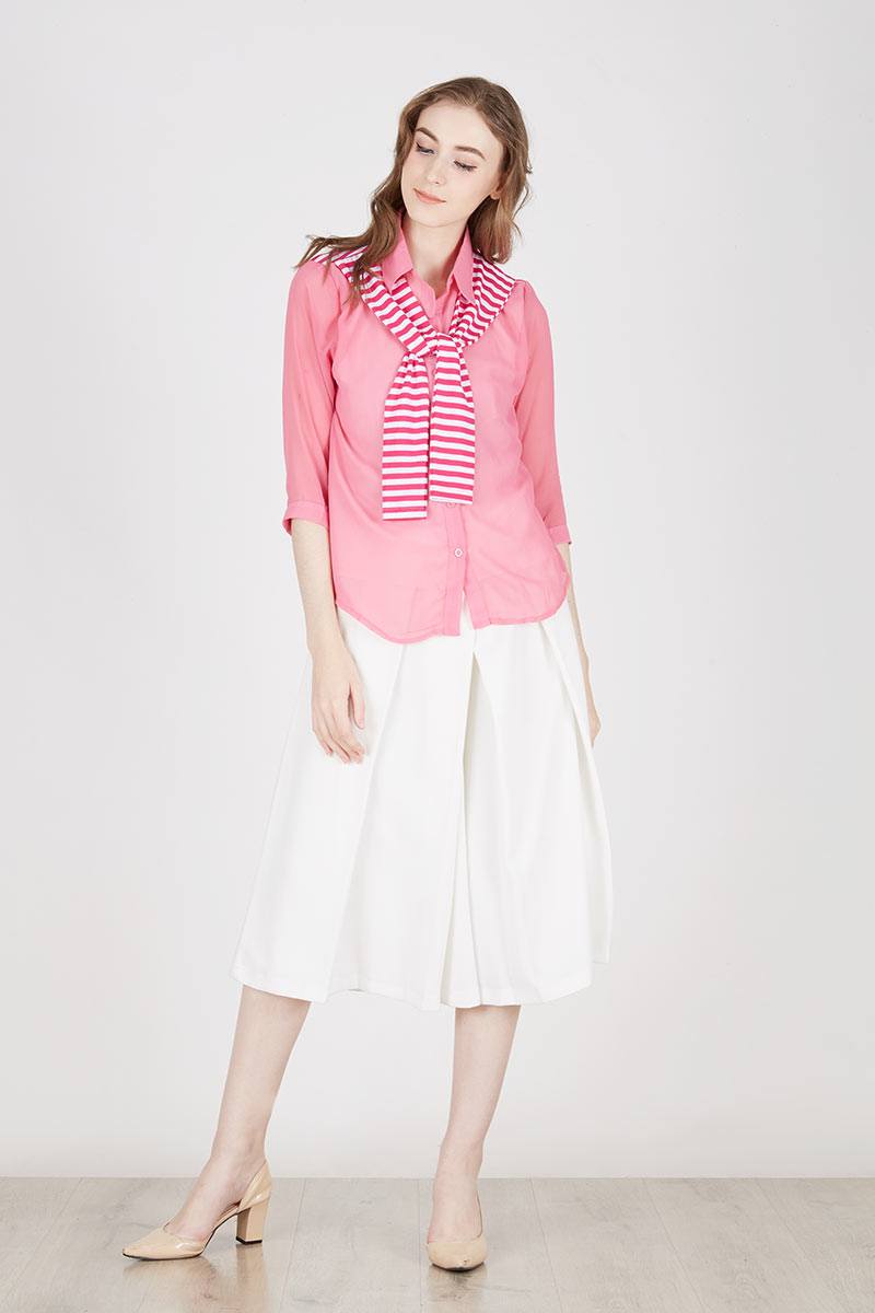 MANAMI SHIRT WITH ROPE APPLICATION PINK