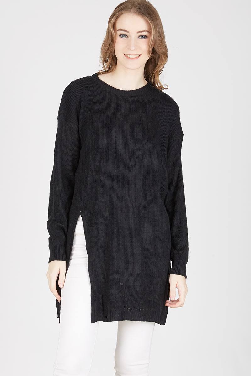 Holle Knit Long Top in Black