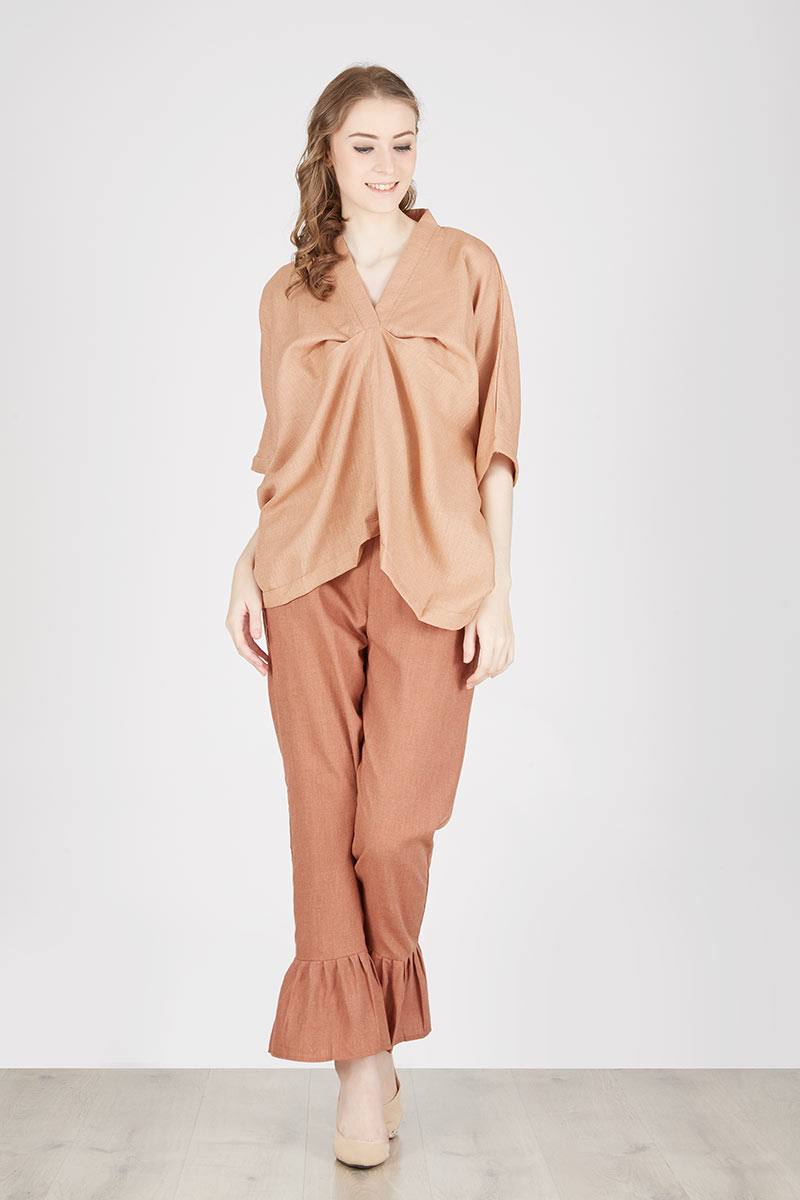 Batwing Oversized Top in Brown