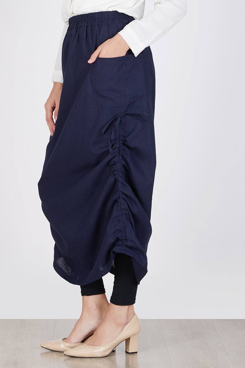 Avery Linen Navy Skirt