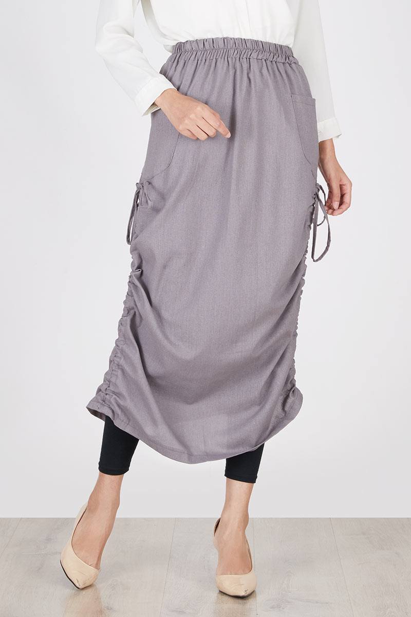 Avery Linen Grey Skirt