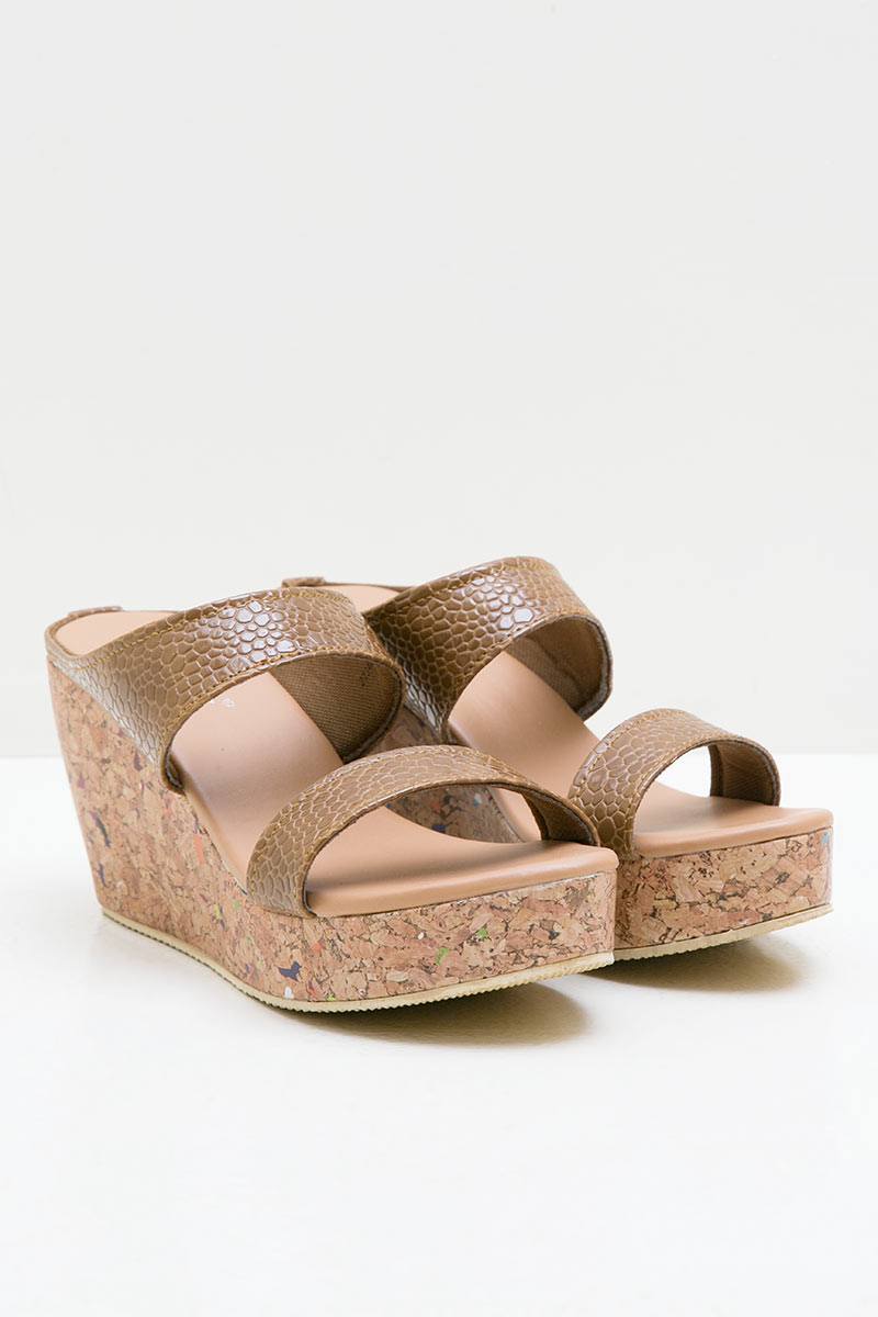 Womens Leather 27348 Wedges Sandals Camel