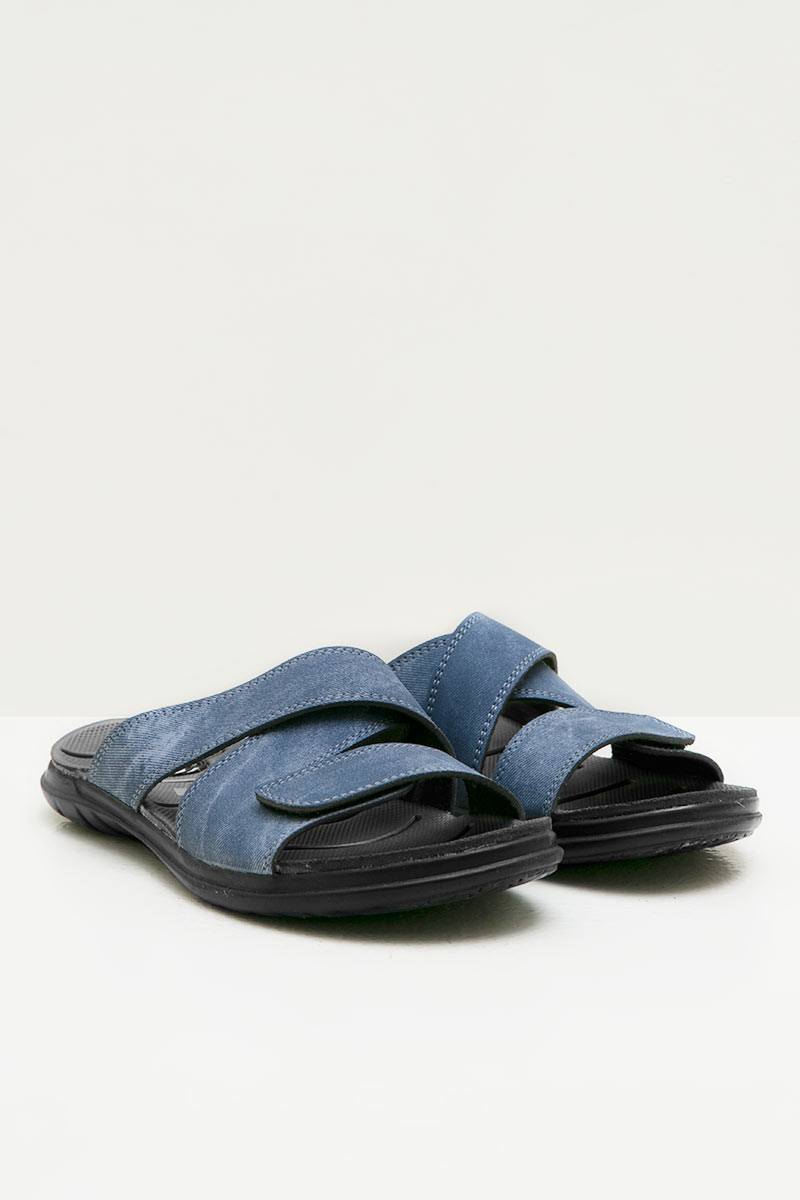 Men Sandals 17200 leather Blue