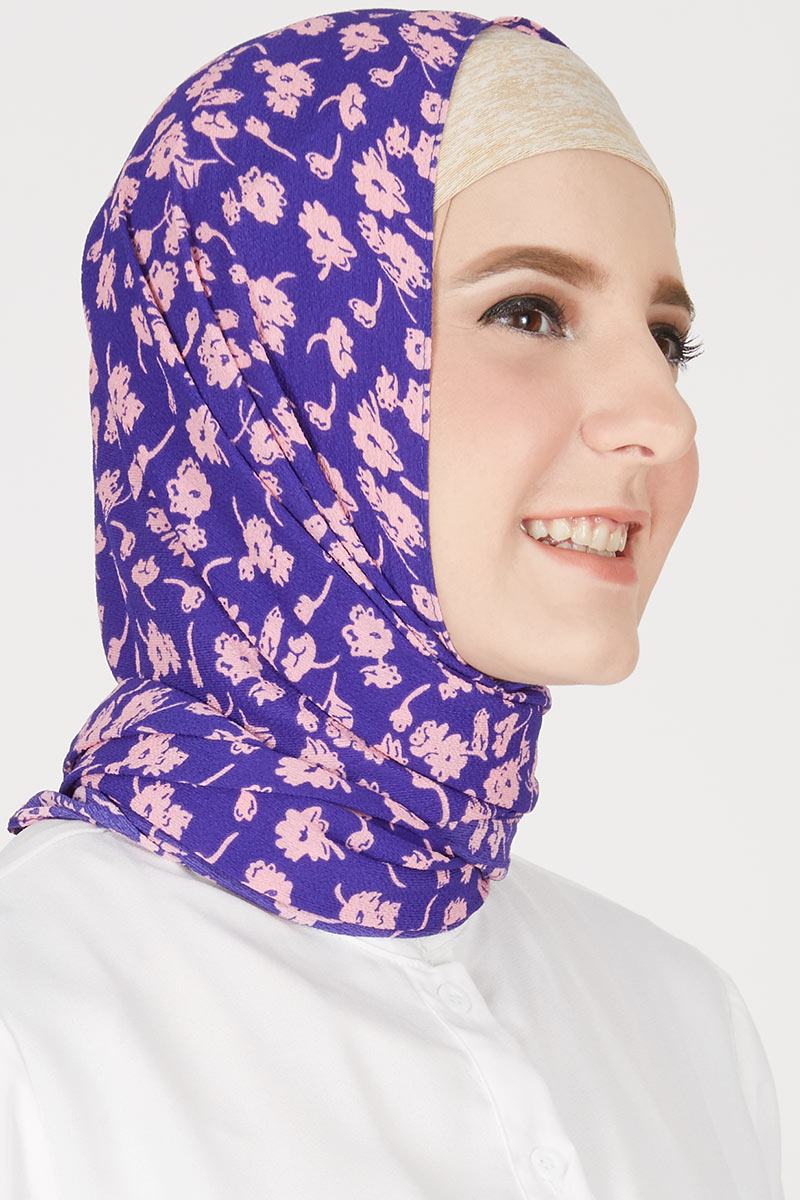 Exclusive For Hijabenka - Nadhifah Leaf Hijab Blue Dusty Pink