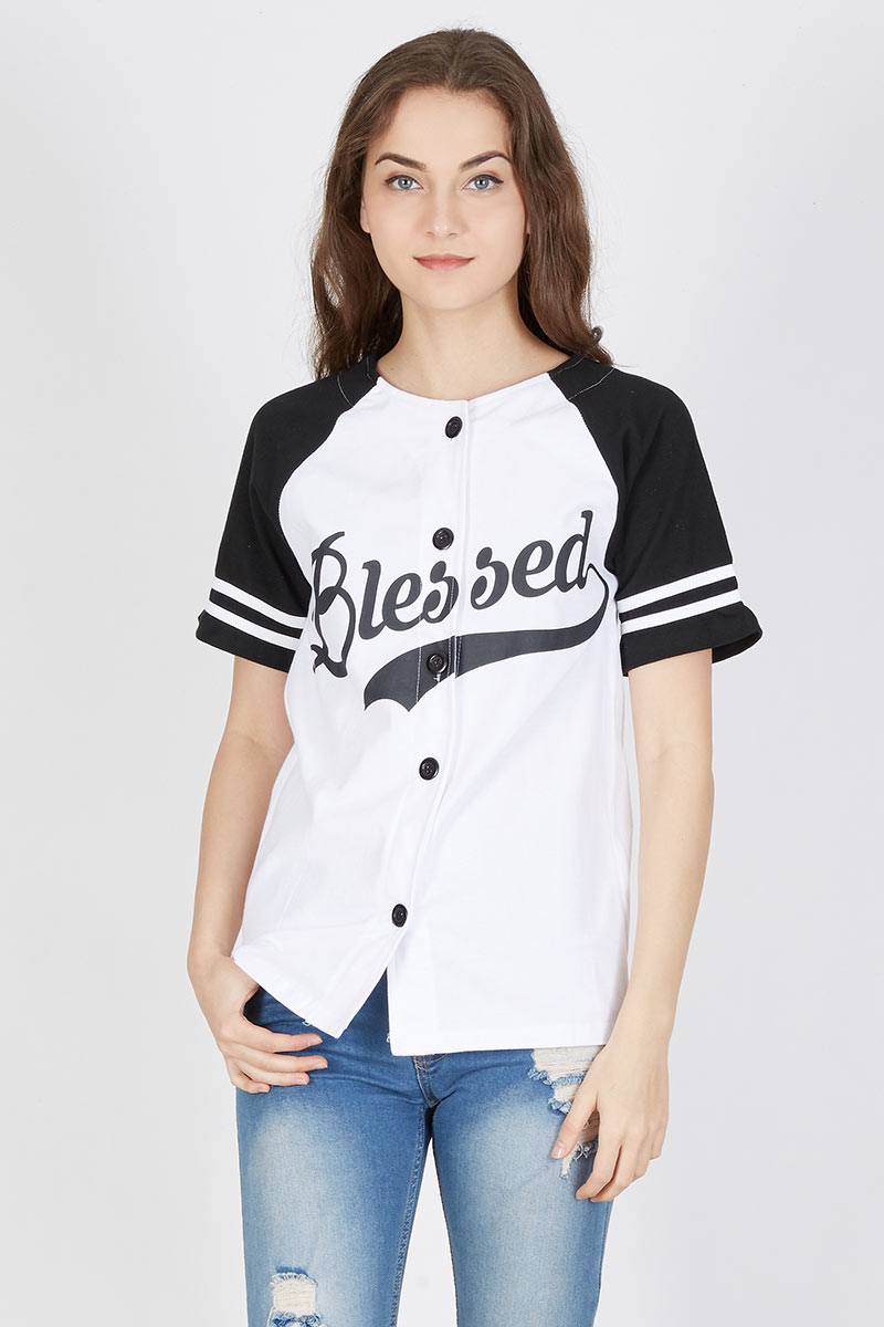Jaleesa Blessed Baseball Shirt Black