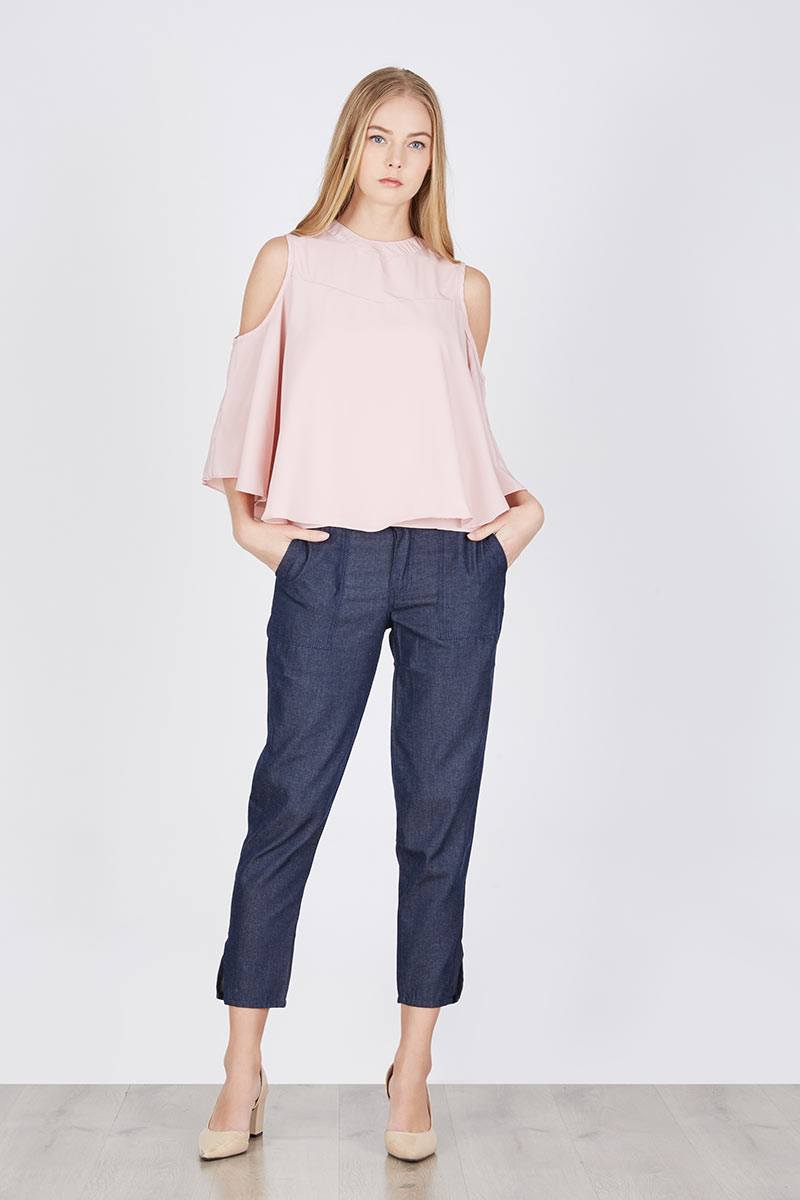 Beth Cape Blouse In Pink
