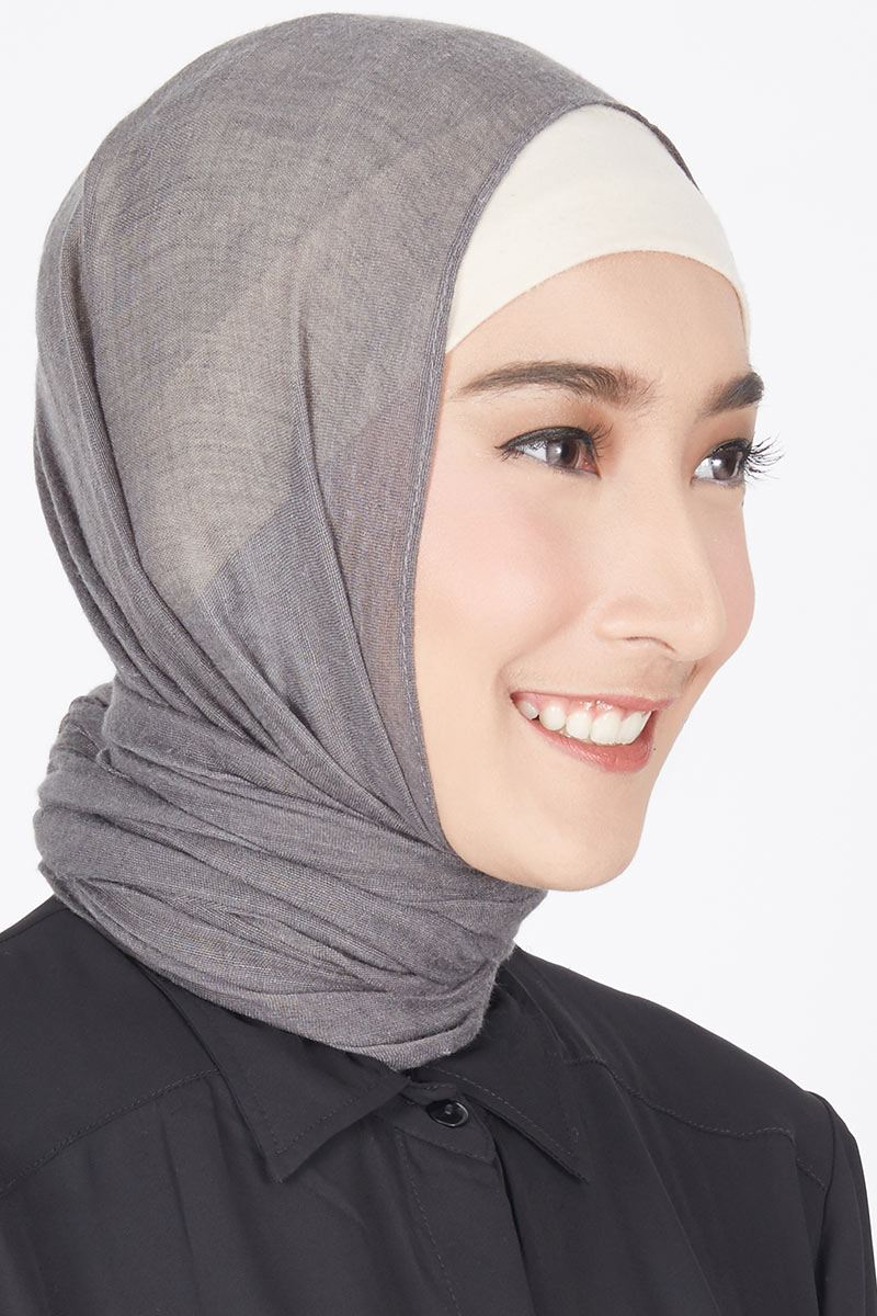 Ayumi Pashmina Plain Grey