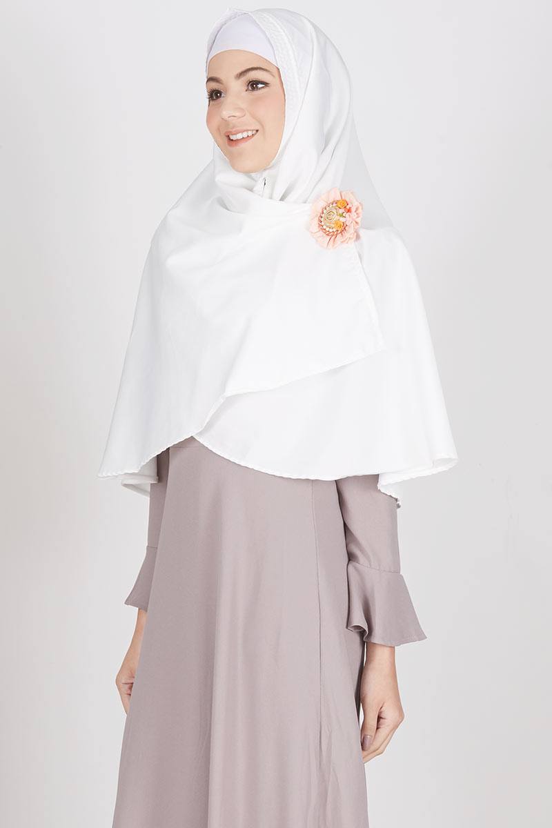 Fateema Instant Khimar - Off White Free Bross