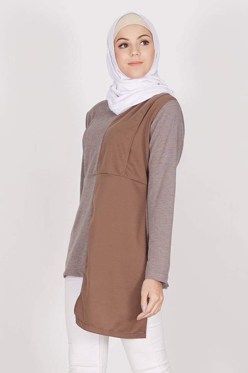 Exclusive For Hijabenka - Niswah Tunik Nursing Wear Mocca