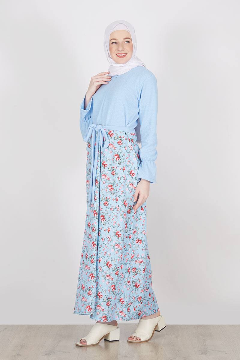 Afiyah Dress Flowery Rope Blue