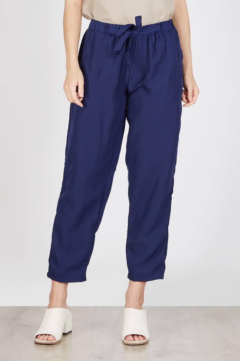 RVDA05 Celyna Cotton Loose Pants in Navy
