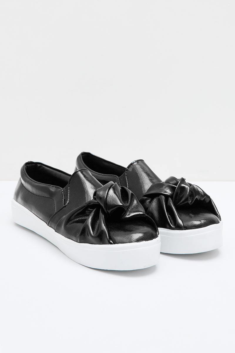 Athena Platform Slip-On Shoes in Black