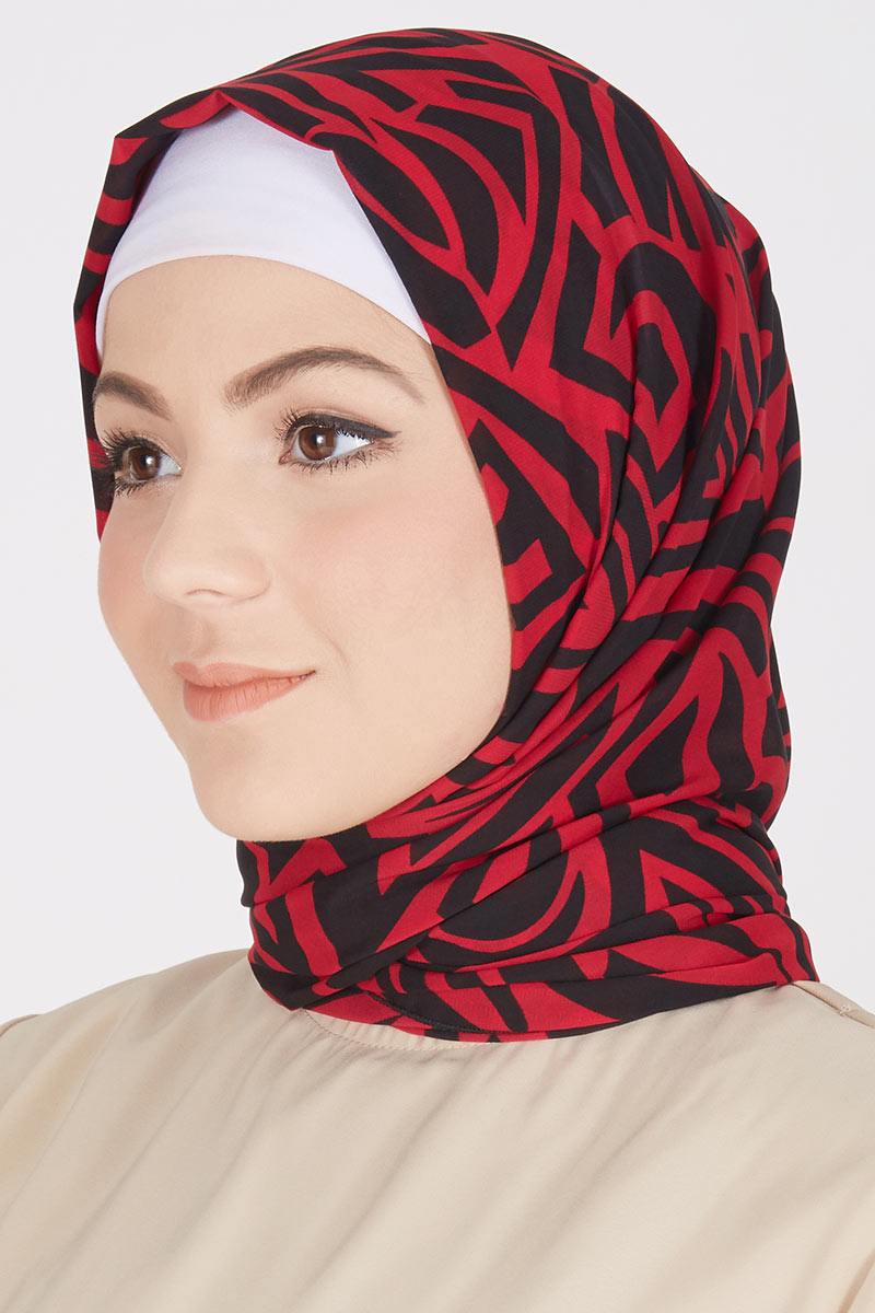 Marvina Pashmina Black-Red