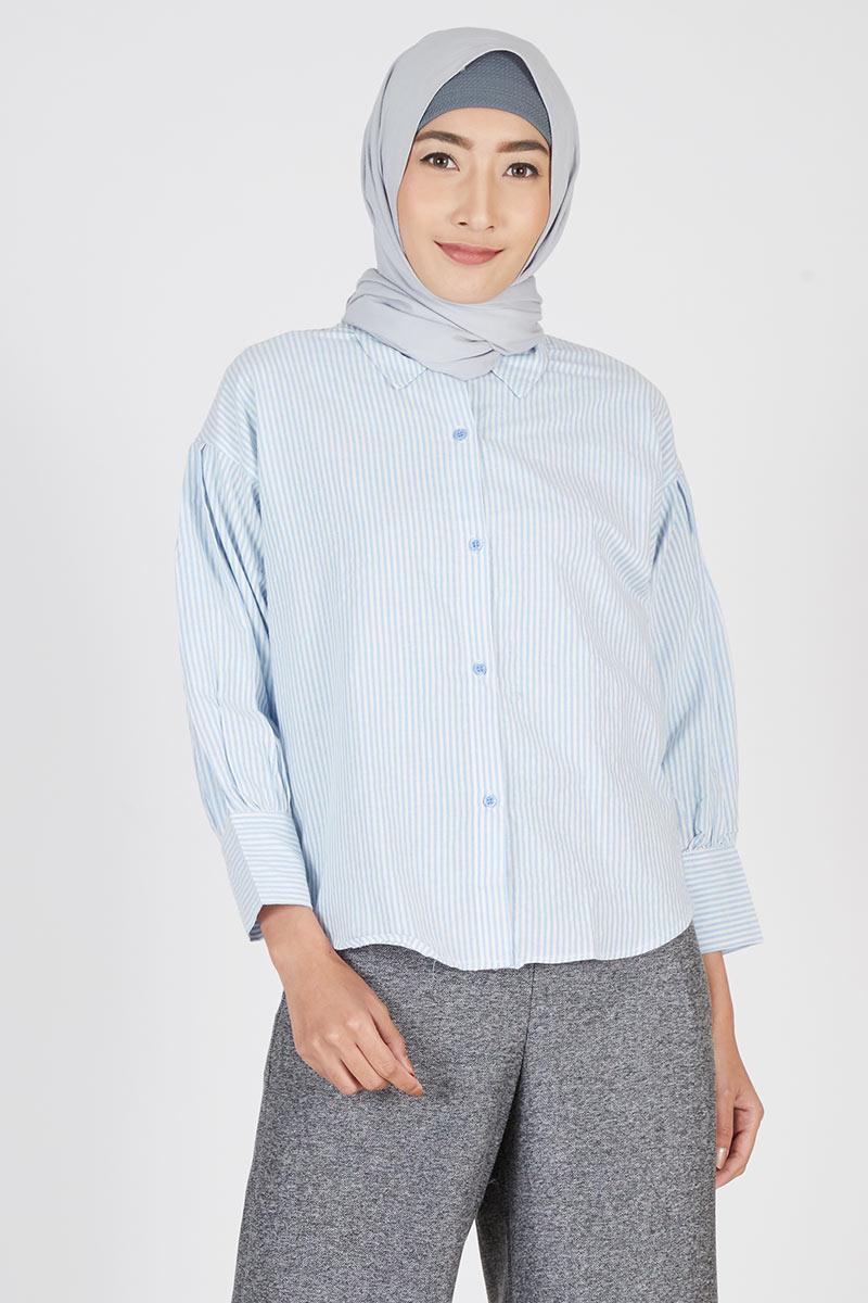 Stripe Shirt Cotton Blue