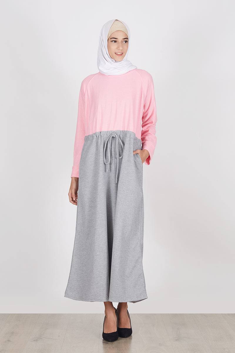 Qana Soft Pink Dark Grey