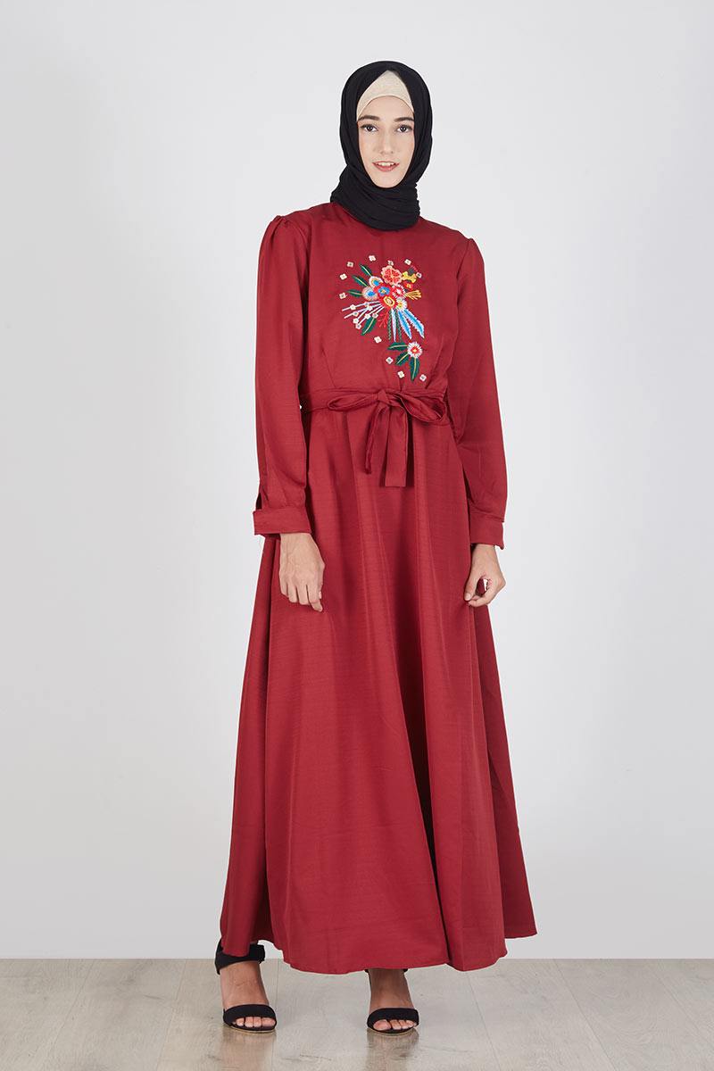 Rania Dress Maroon