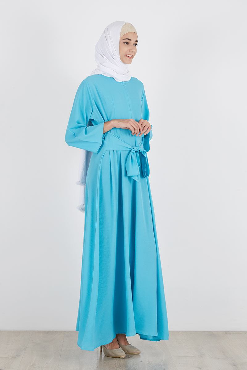 Beyza Ribbon Dress Turquoise