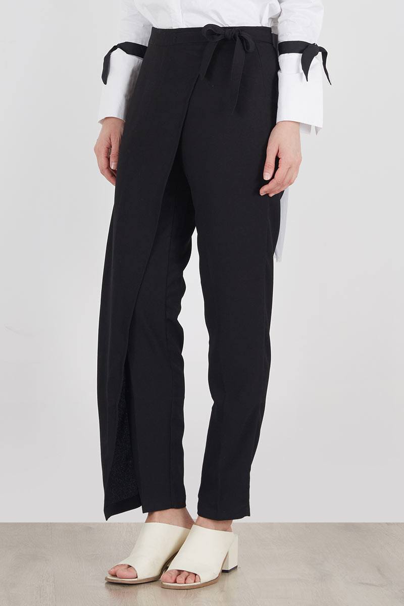 Ophelia Tie Up Pants Black