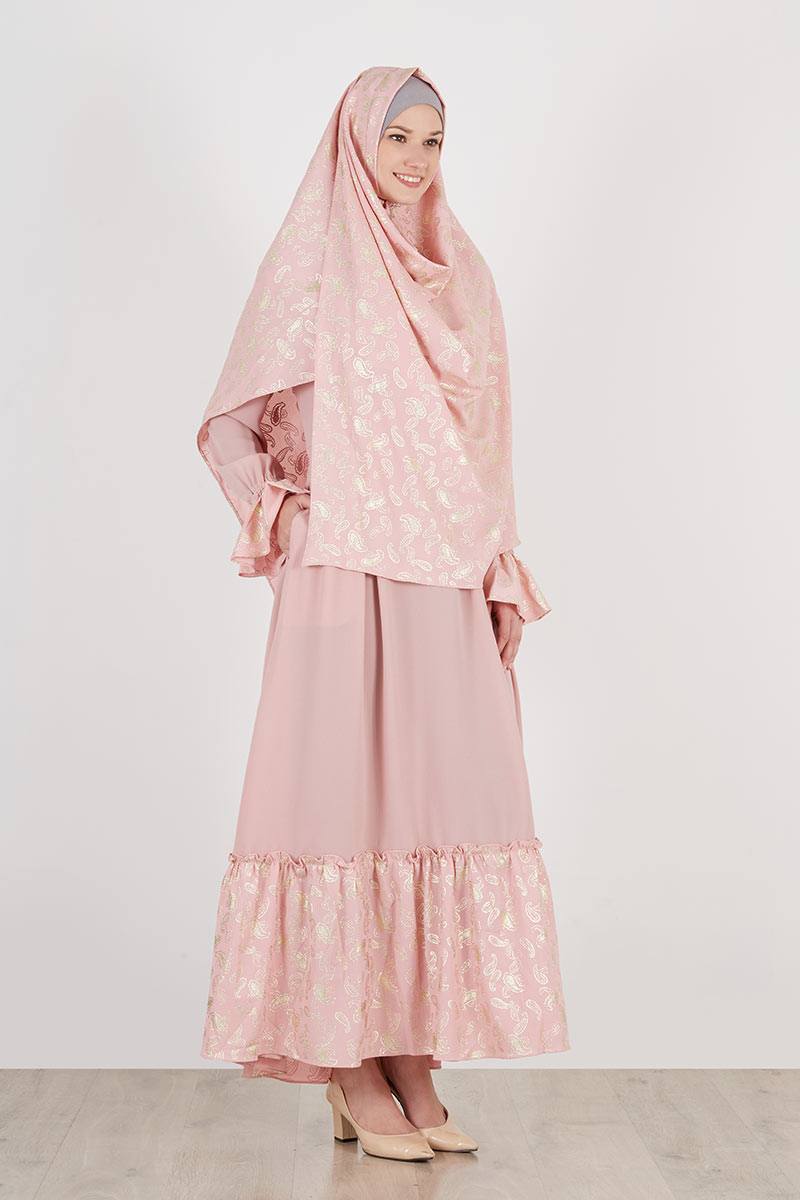 Set Gamis - Jilbab Athifa - Free Niqab Pink