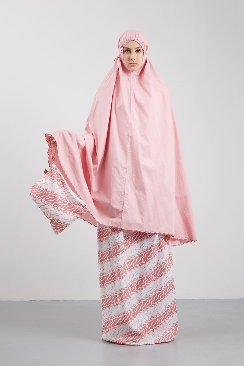 Mukena Khadeejah Sumayyah Batik Kawung Pink