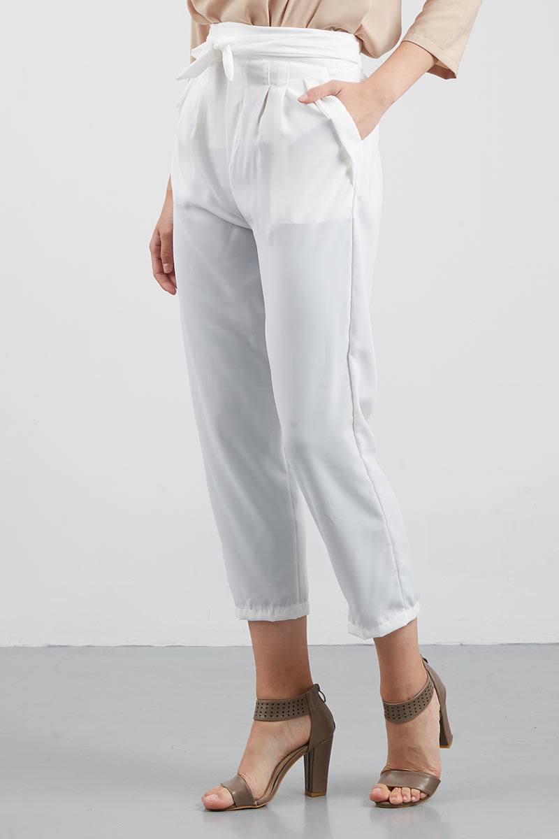 Kaira Basic Pants - Flawless White